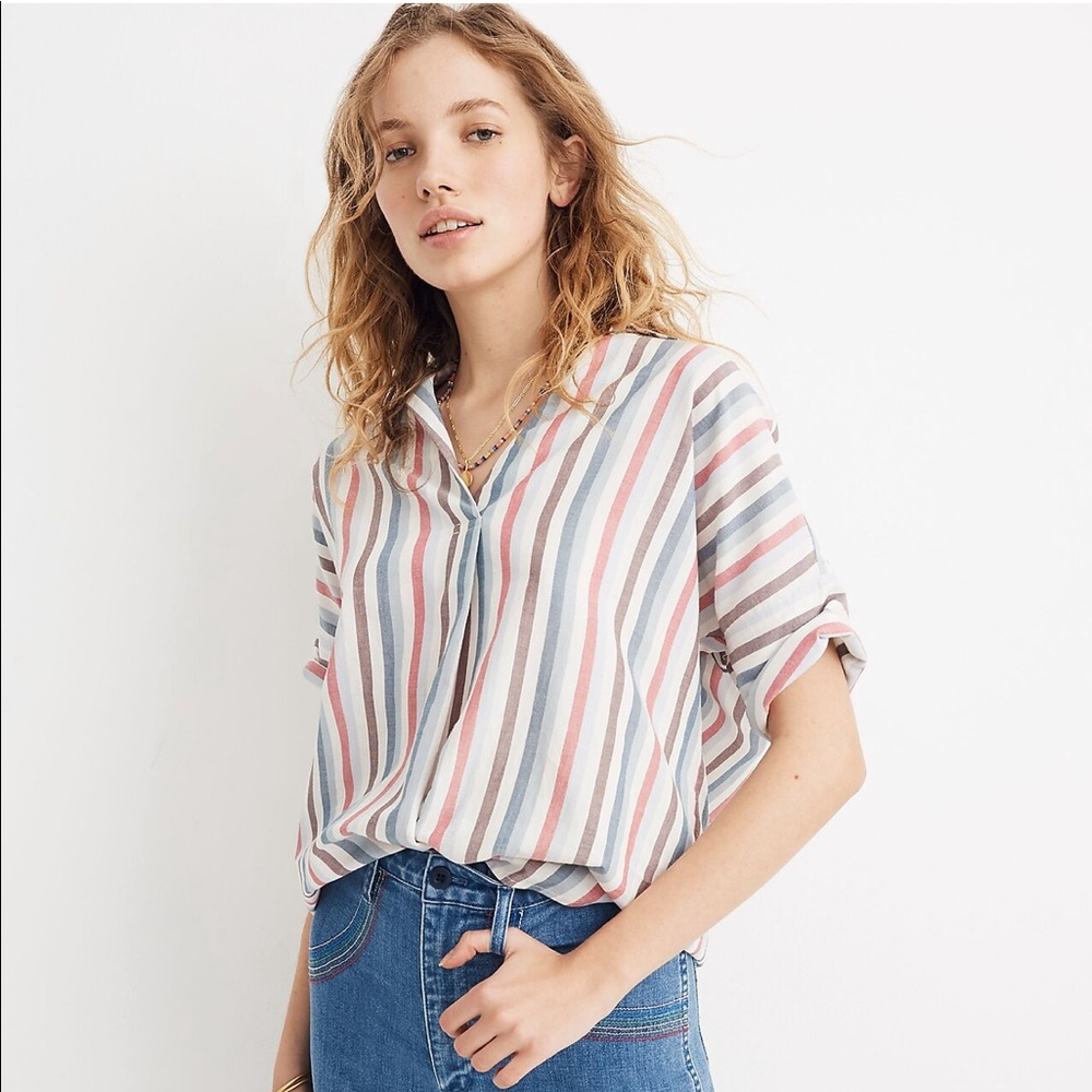 Madwell Courier Button-Back Shirt in Pocatello Stripe